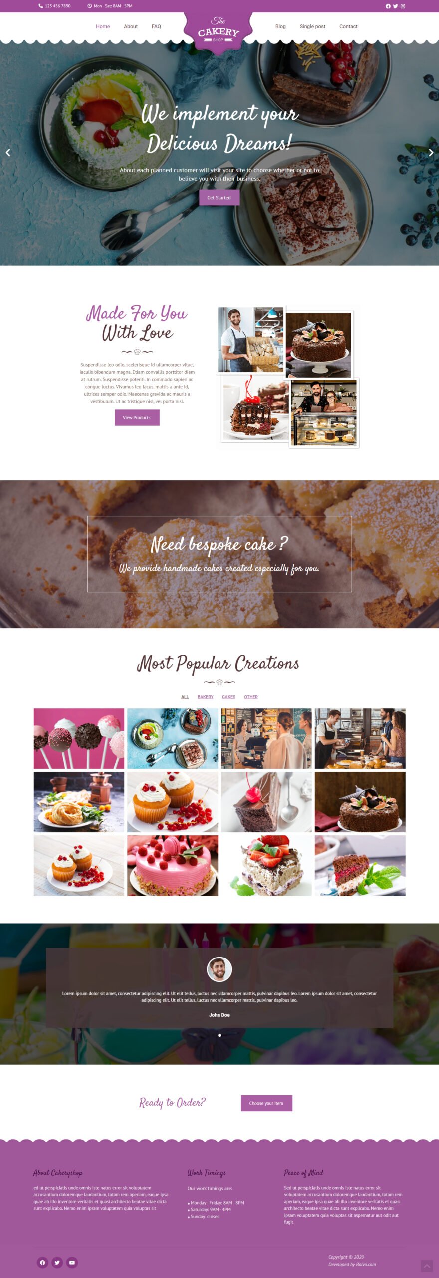 webdesign cakes business website portfolio